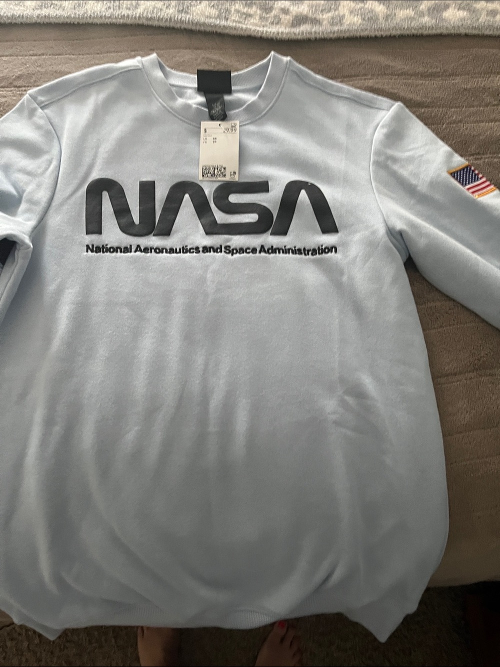 NASA Light Blue Crewneck Sweater - Men, NWOT